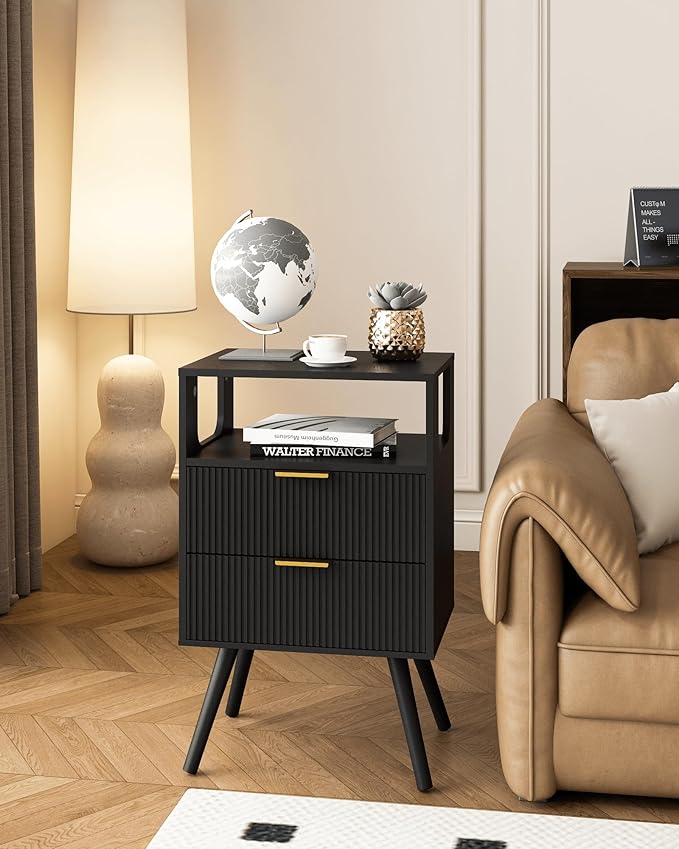 Black Nightstand, Modern Bedside Table - Image 5