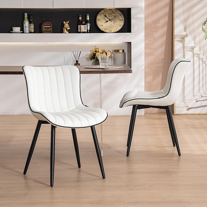 YOUNUOKE Mid-Century Modern Dining Chairs Set of 2, Armless Accent Chair - Image 3