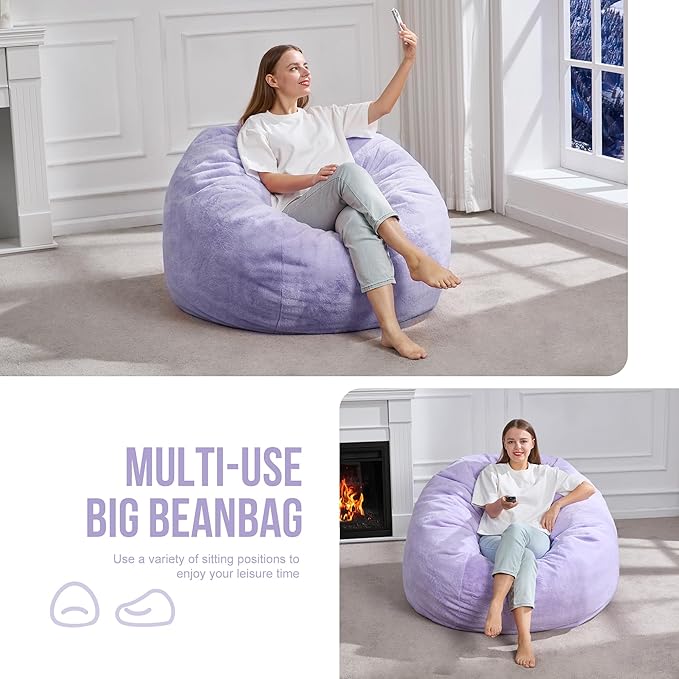 Hobestluk 3FT Bean Bag Chairs for Adults Large Beanbag Chair - Image 5