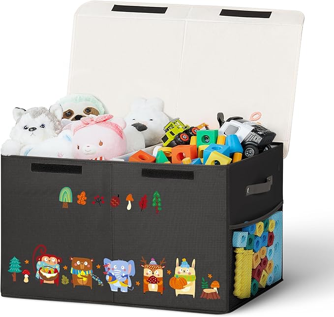 80L Large Toy Storage Box with Lid, Large Toy Box Chest by Unknown