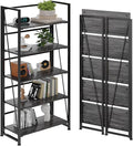 BHG Vintage Multifunctional Folding Bookshelf, No-Assembly Plant Stand Storage by BHG