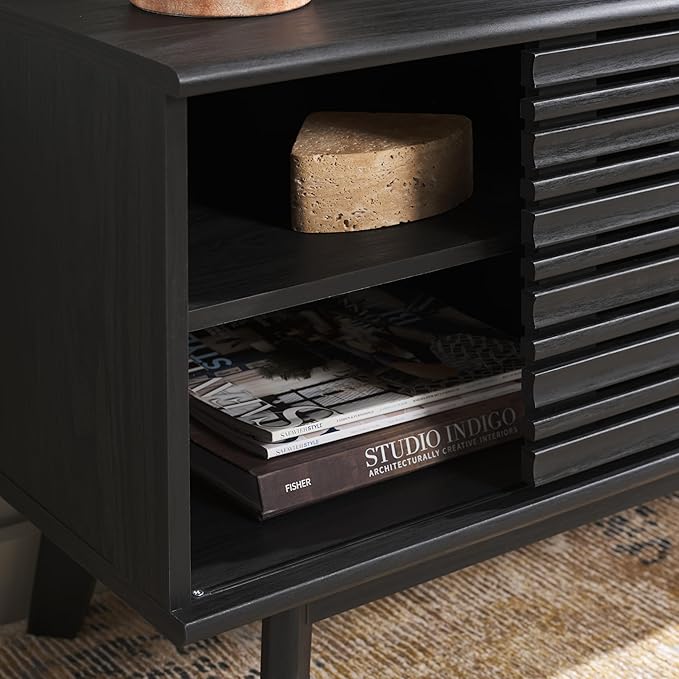 SAFAVIEH ESMA TV Stand for up to 60" Flatscreen – Black, Low Sideboard - Image 3