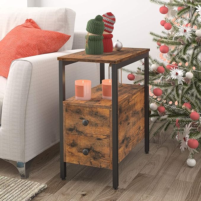 HOOBRO End Table, Narrow Chairside Table - Image 2