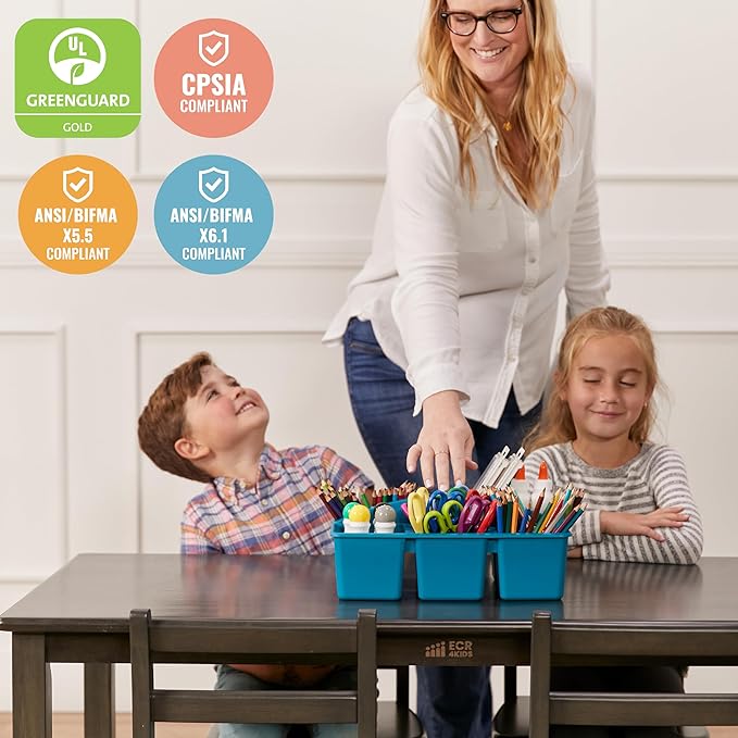 ECR4Kids 24in x 48in Rectangular Hardwood Table and Chair Set, 12in Seat Height - Image 6