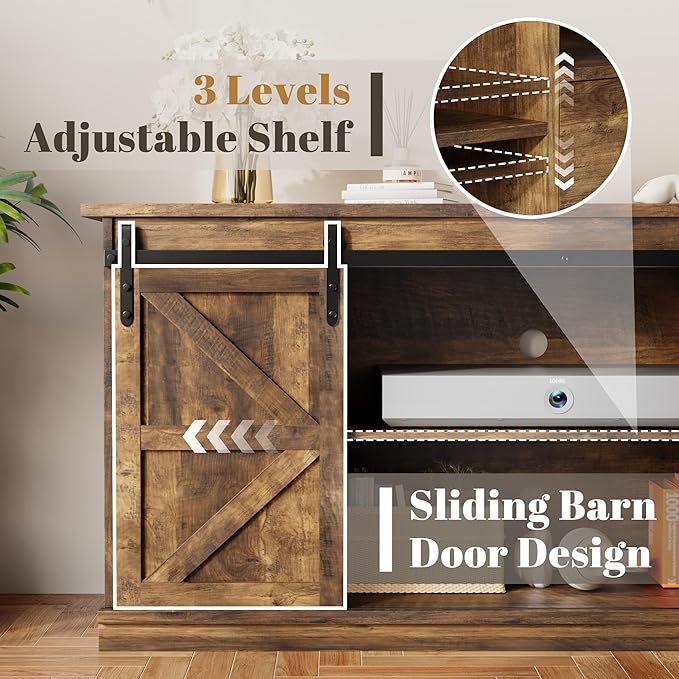 YESHOMY TV Stand for Televisions up to 65 Inchs, - Image 5