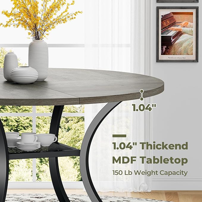 IRONCK 47.2" Round Dining Table - Image 5