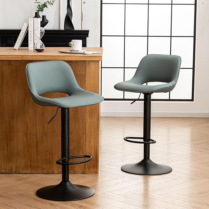 YOUNIKE Bar Stools Set of 2 Modern Swivel Barstools, Adjustable Counter Height - Image 7