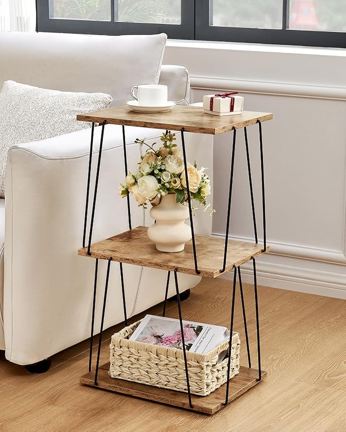 Side Table Set of 2, Tall End Table, Small Accent Table, Bedside Table - Image 2