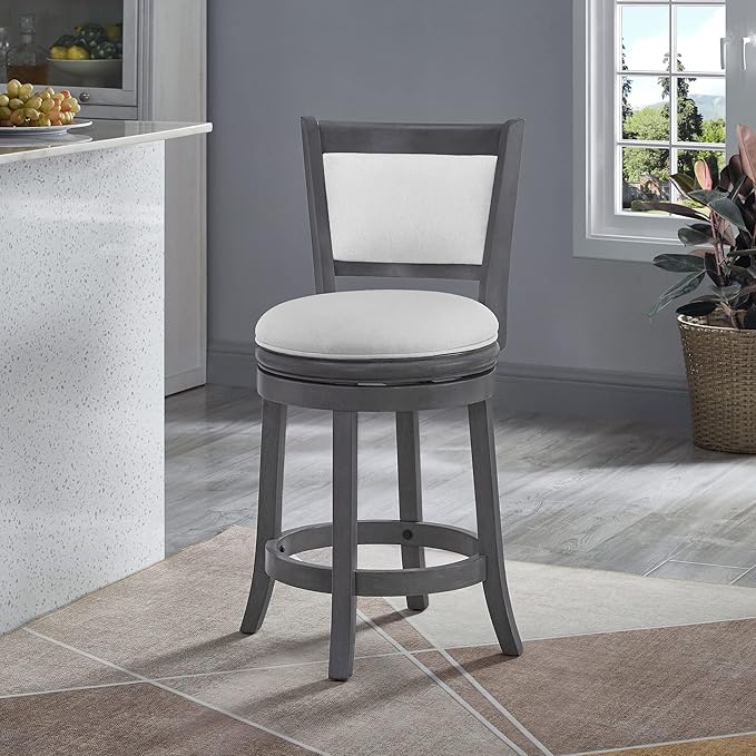 Ball & Cast Upholstered Swivel Counter Stools Kitchen Bar Stools 24" Seat - Image 2