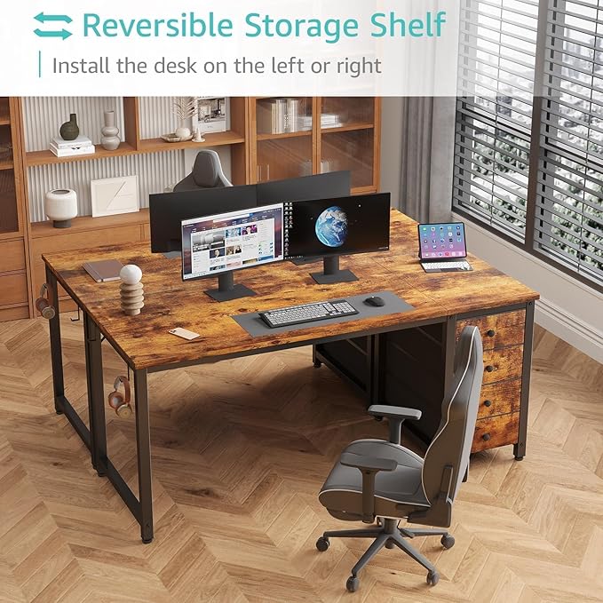 Lufeiya Computer Desk with Fabric Drawers - Image 4