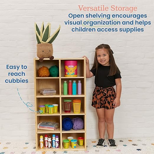 ECR4Kids Streamline 10 Cubby Tray Storage Cabinet, Classroom Furniture - Image 4