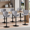 Shintenchi Bar Stools Set of 6 Modern Swivel Bar Chairs, Counter Height Faux by Shintenchi