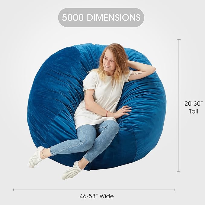 HABUTWAY Bean Bag Chair: Giant 5' Memory Foam Furniture Bean Bag Chair - Image 3