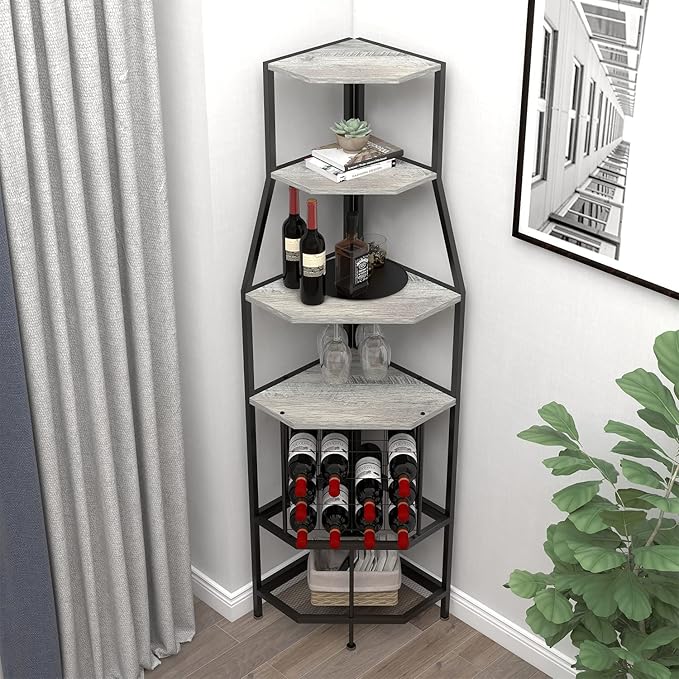 5-Tier Corner Wine Rack Floorstanding - Image 3
