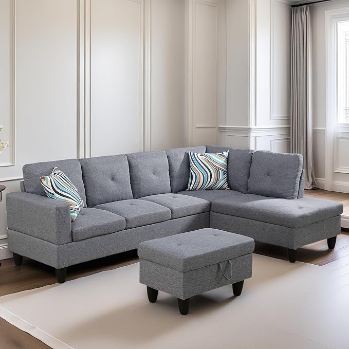 L Shaped Sectional Couch Sofa, Modern Couches - Image 7