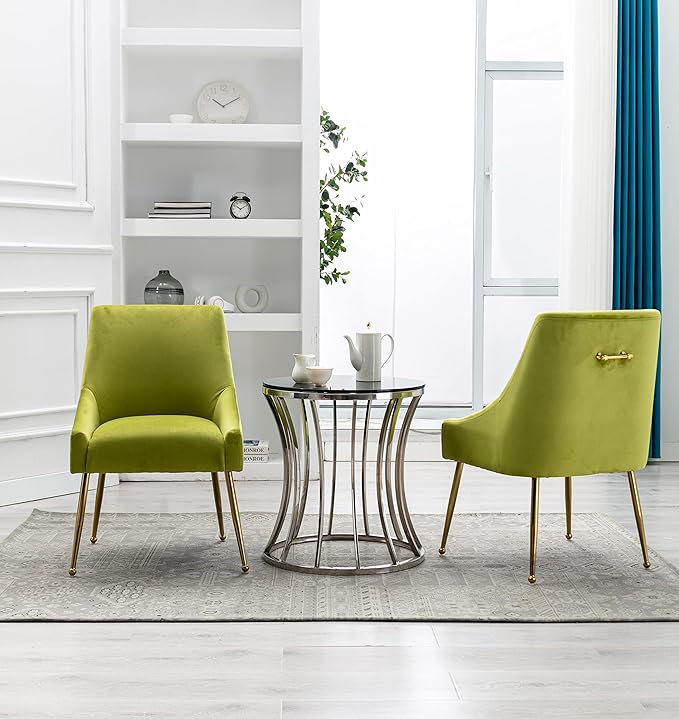 Velvet Dining Chairs Set of 2, Furniture Collection Modern Contemporary - Image 5
