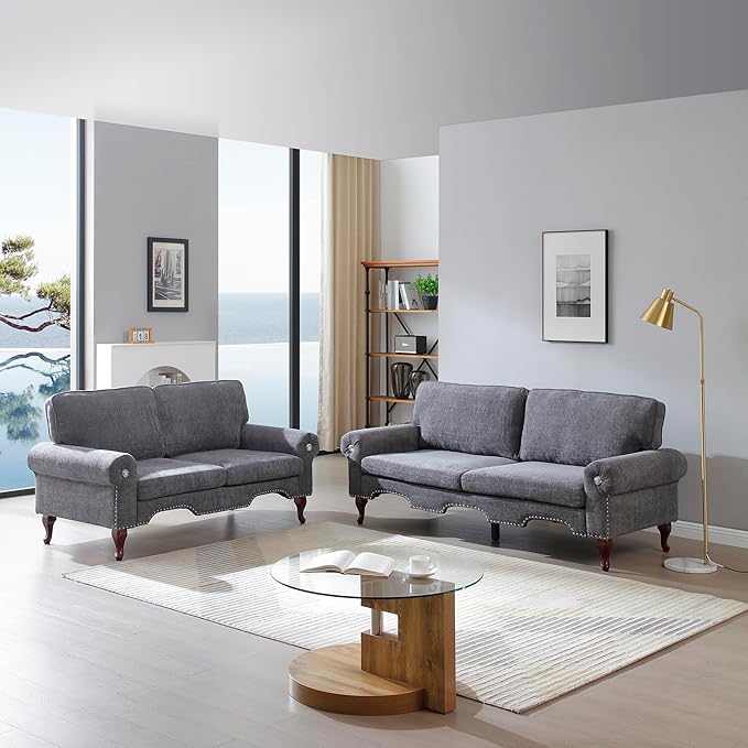 2 Piece Sectional Sofa Set, 2+3 Seat Convertible Couch by FAVSH