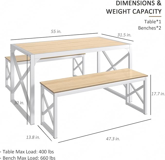 VECELO Kitchen Dining Table Set - Image 5