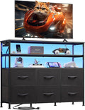 WLIVE Black TV Stand for 40, 45 inch TV, Entertainment Center by WLIVE