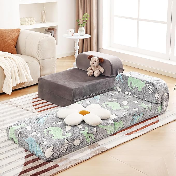 Tiita Folding Sofa Bed for Kids, Toddler Fold Out Couch Bed - Image 2