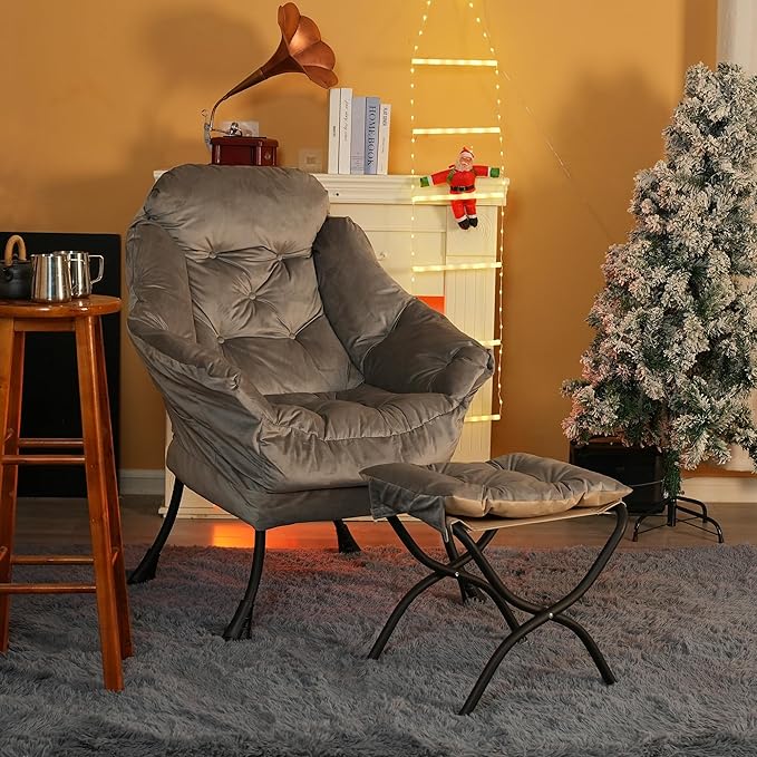 Lazy Chair with Folding Ottoman, Living Room Chairs, Accent Contemporary Lounge - Image 6