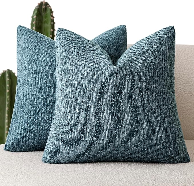 Foindtower Set of 2, Decorative Textured Boucle Throw Pillow Covers Accent by Foindtower