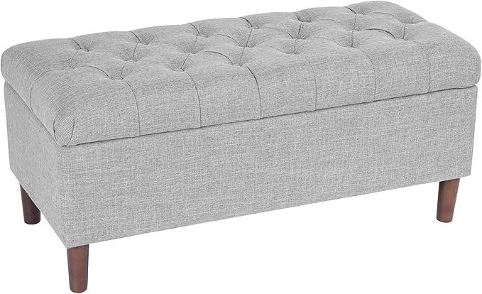 HomePop Home Decor | Tufted Ainsley Button Storage Ottoman Bench - Image 9