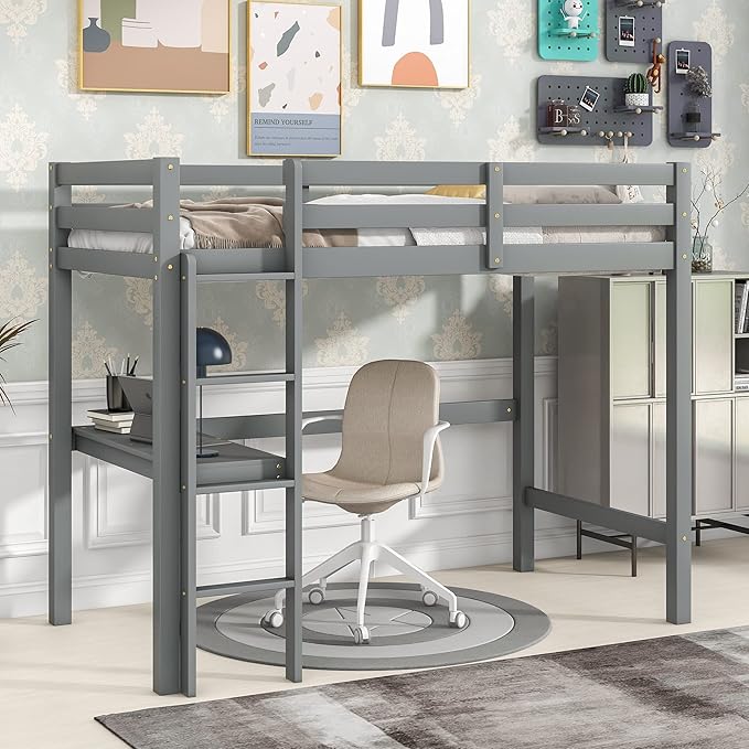 HomSof Twin Loft Bed with Built-in Desk - Image 3