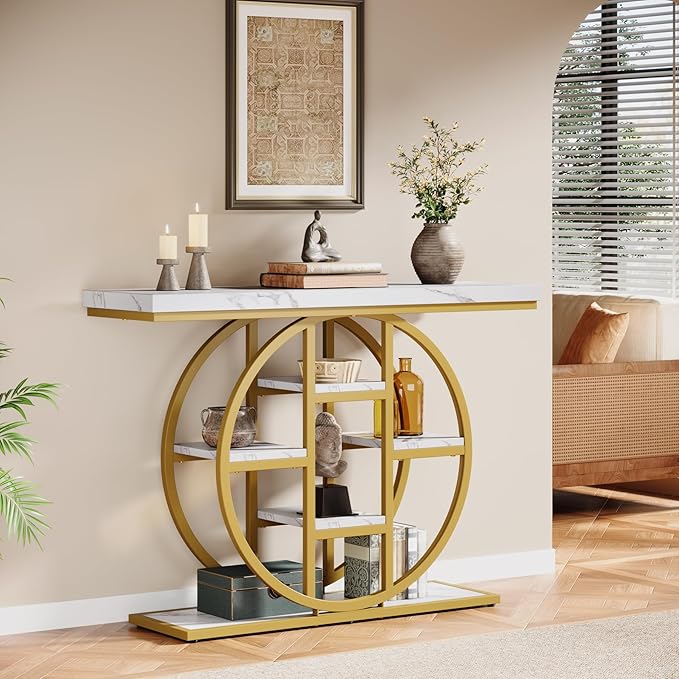 41" Console Table, 4-Tier Entryway Table - Image 3