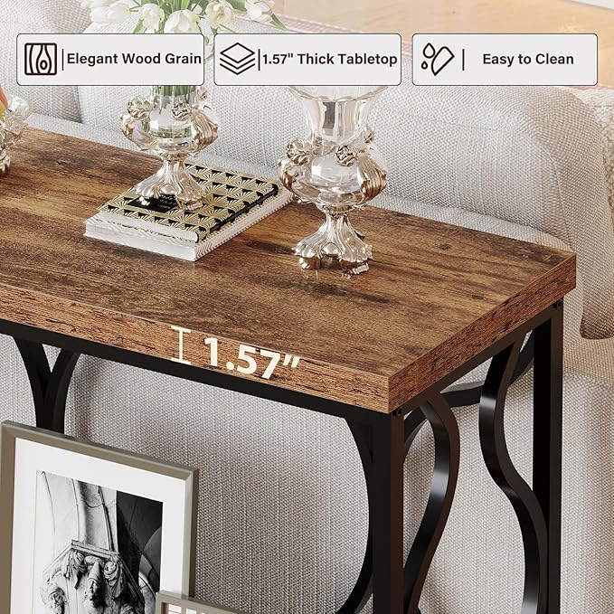 IBF 39.4" Narrow Console Table, Farmhouse Entryway Table in Living Room Hallway - Image 4