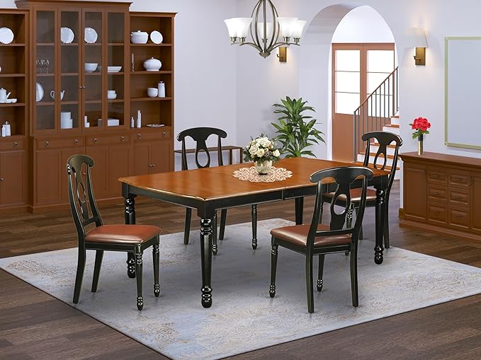 East West Furniture DOKE5-BCH-LC 5 Piece Dinette Set - Image 2