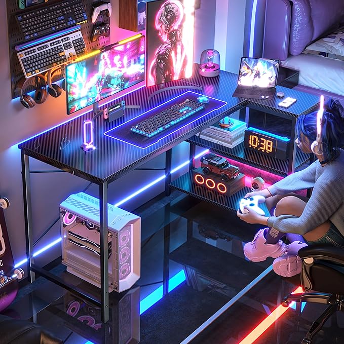 Huuger L Shaped Desk, 47 Inch Gaming & Home Office Desk - Image 2