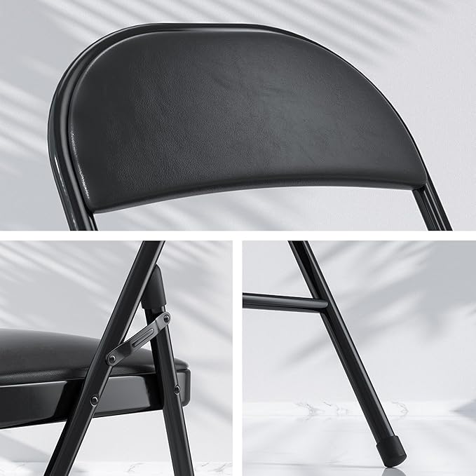 VECELO 4-Pack Folding Chairs Portable Metal - Image 4