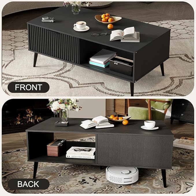 41.34''D Coffee Table, 2-Tiers Farmhouse Coffee Tables - Image 5
