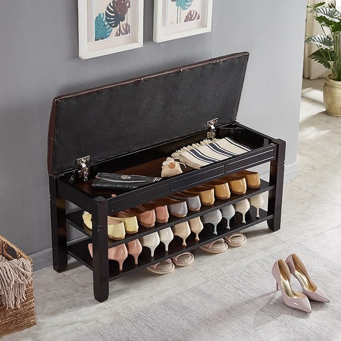 Shoe Storage Bench, Entryway Shoe Rack - Image 5
