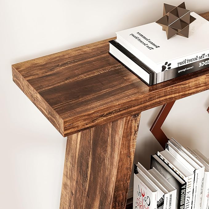 LITTLE TREE 70.9-Inch Console Table, Long Sofa Table Behind Couch, Farmhouse - Image 4