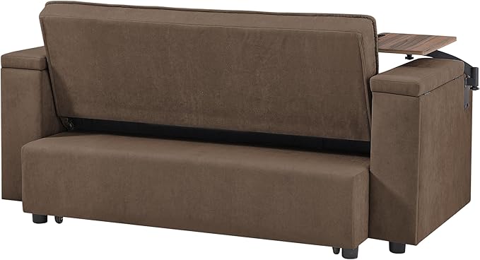 65-inch Multifunctional Loveseat Pull Out Sleeper Sofabed W/Cupholders - Image 6