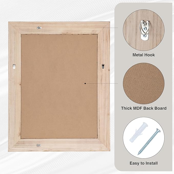 28"x36" Solid Wood Bathroom Mirror Tempered Glass - Image 7