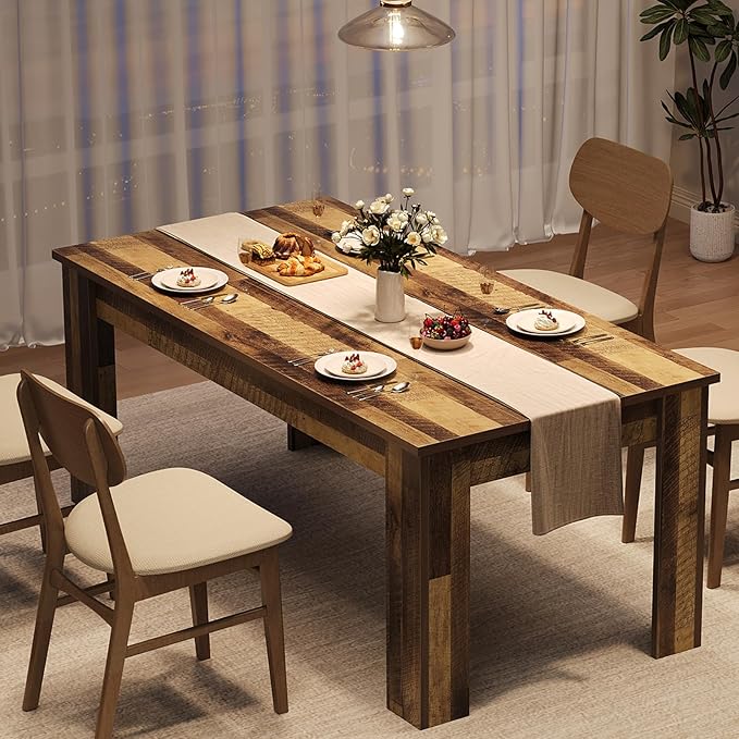Dining Table for 4-6, Rectangular Dining Room Dinner Table - Image 3