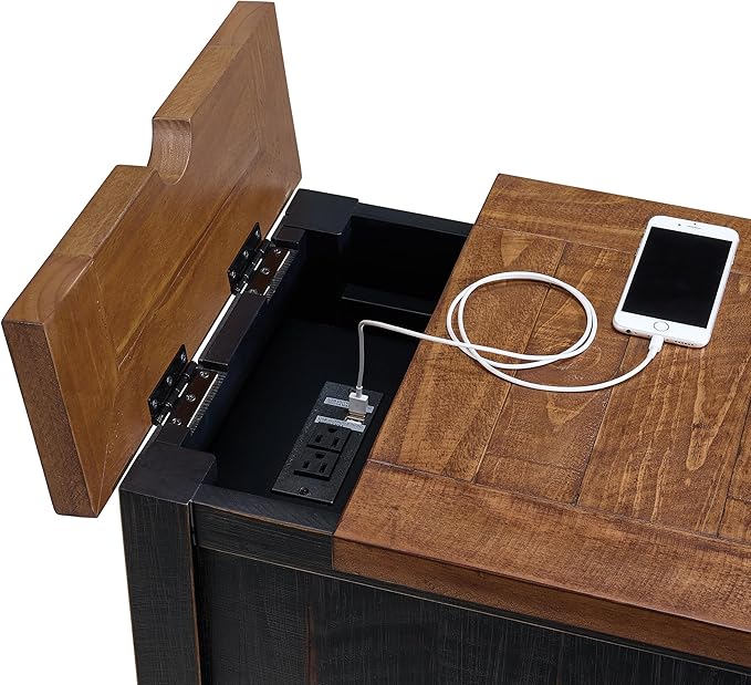 Martin Svensson Home Solid Wood Black and Honey Monterey Chairside End Table - Image 3