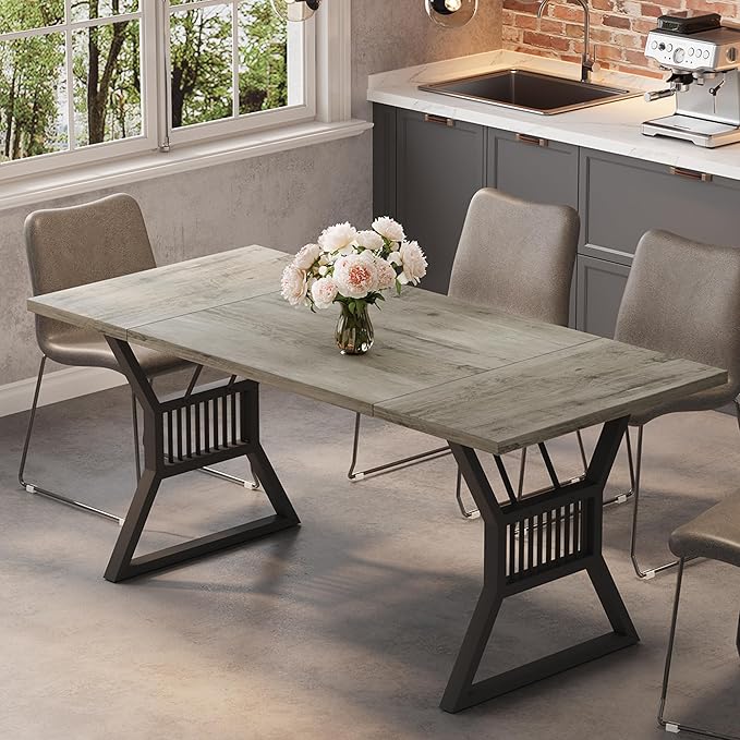 GarveeHome 70.8 Inch Dining Table 4-6 Person, Kitchen Table - Image 4
