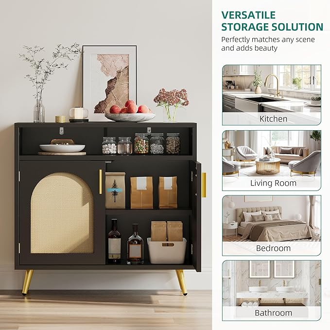 DWVO Buffet Cabinet with Storage, Modern Coffee Bar Cabinets w/Adjustable - Image 5