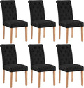 Yaheetech Dining Chairs Set of 6 Fabric Upholstered Dining Room Chairs by Yaheetech