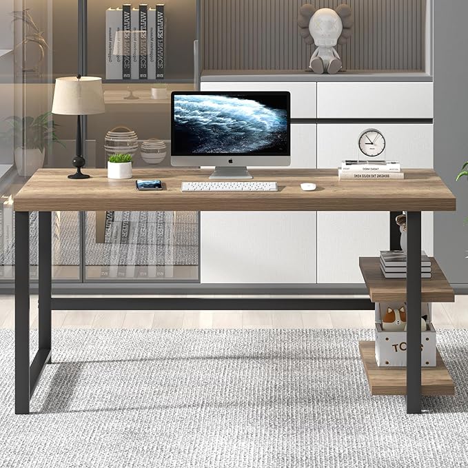 FOLUBAN Computer Desk, Modern Home Office Desk - Image 7