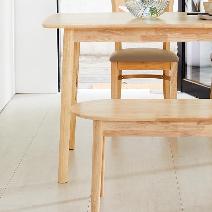 Livinia Aslan 70.9" Malaysian Oak Rectangular Wooden Dining Table/Large Solid - Image 7