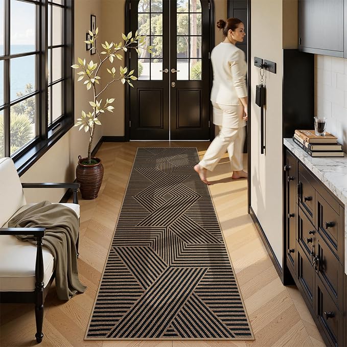 Lahome Modern Geometric Runner Rug, 2x8 Washable Rug Runners - Image 6
