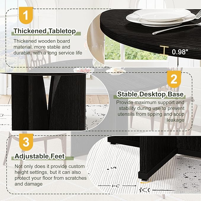 NicBex 39 Inch Round Dining Table - Image 3
