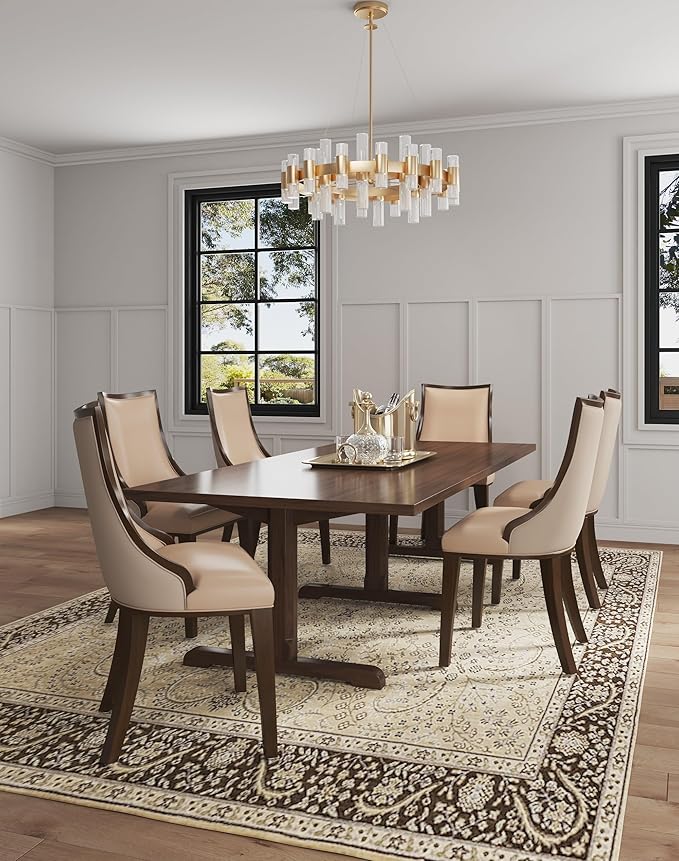 Manhattan Comfort Grand Avenue Faux Leather Dining Chairs, Parsons Accent - Image 2