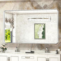 TokeShimi 55 x 30 Inch Brushed Silver Mirror Wall Mirror by RefinedBathroomAccessories