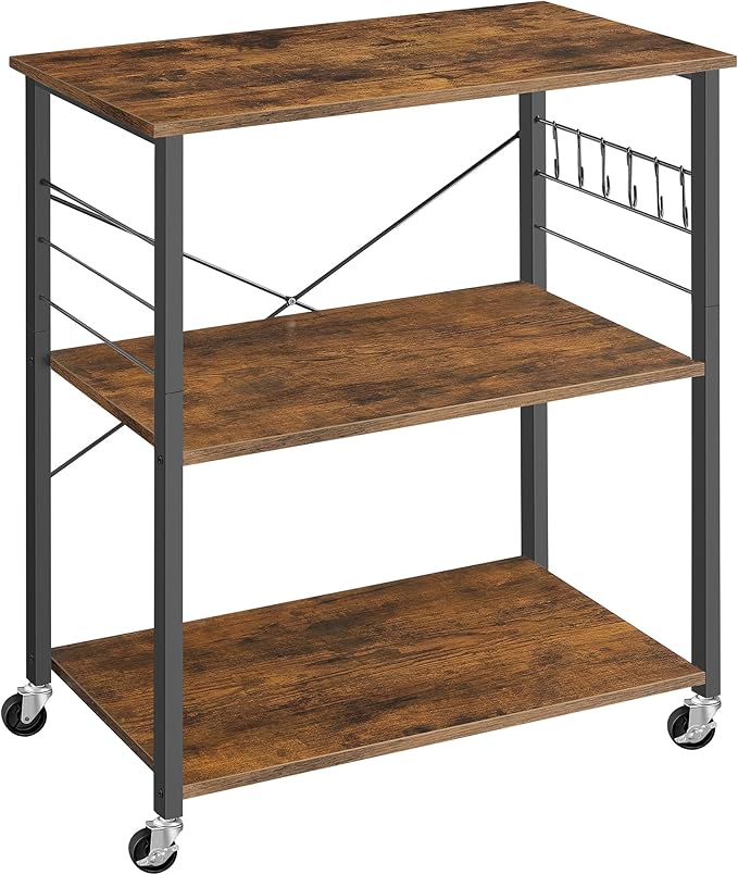 VASAGLE Kitchen Shelf on Wheels, Serving Cart - Image 7